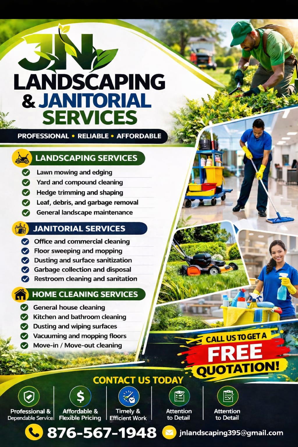 JN Landscaping & Janitorial Services Poster